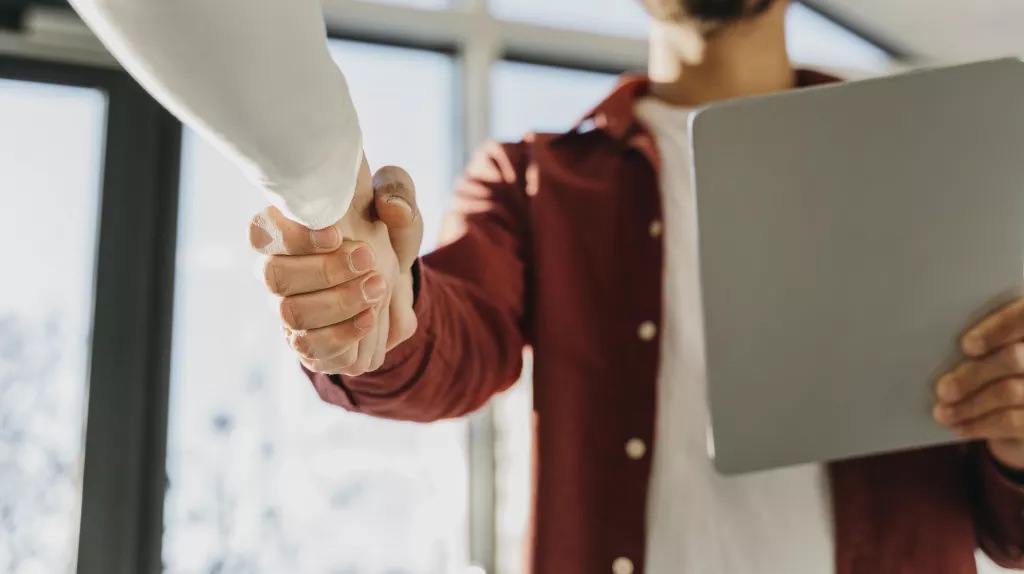 Close Up Business People Hand Shake