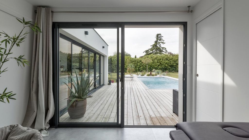 Coulissant Aluminium 2 vantaux gris anthracite 7016