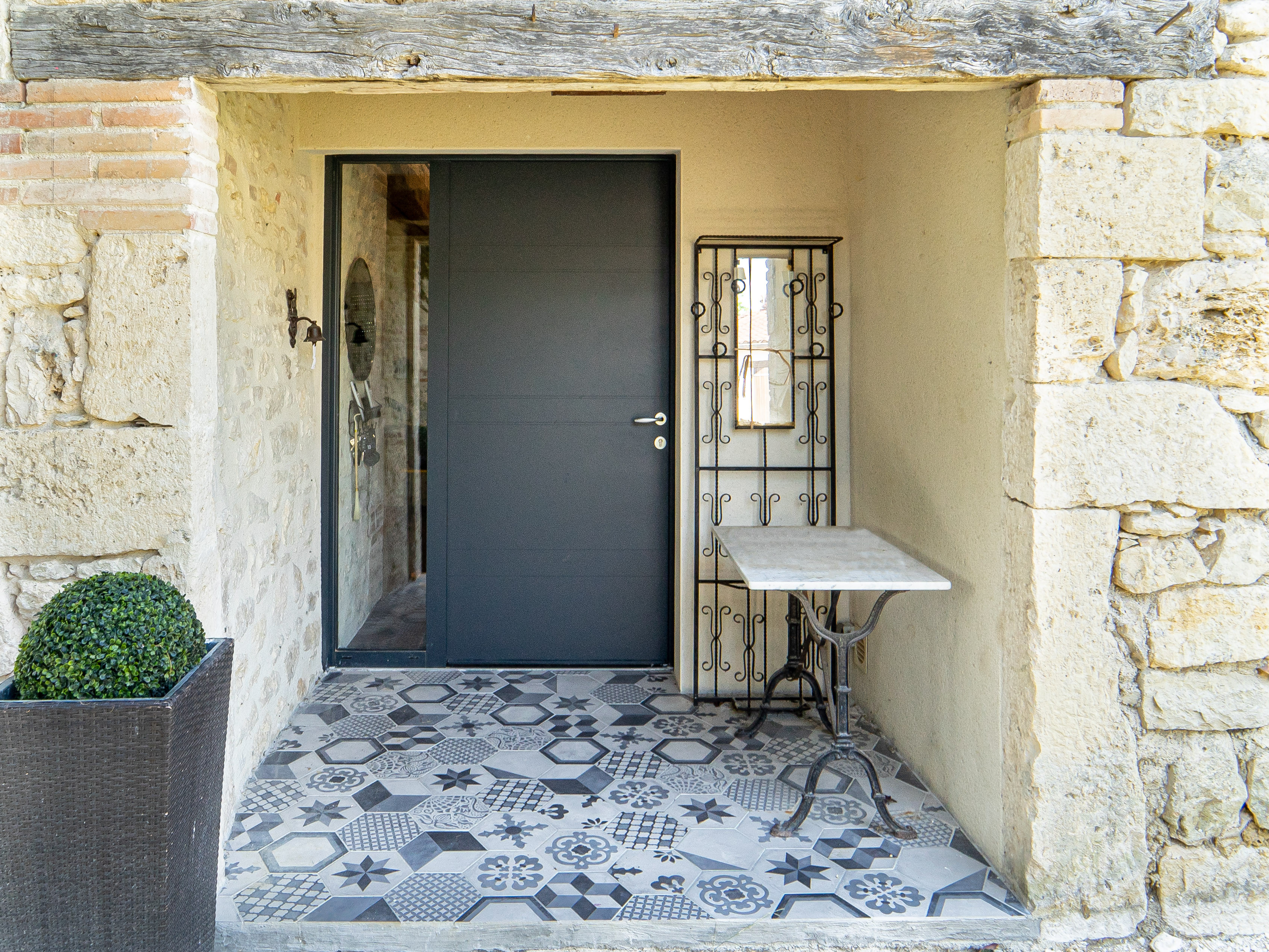 Porte d'entrée aluminium monobloc Carmin gris anthracite 7016