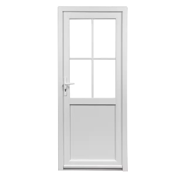 porte de service PVC avec vitrage et petits bois